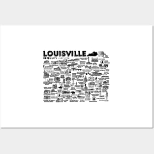 Louisville Kentucky Map Art Posters and Art